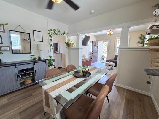 Dining room, Interior, Wood Texture Flooring