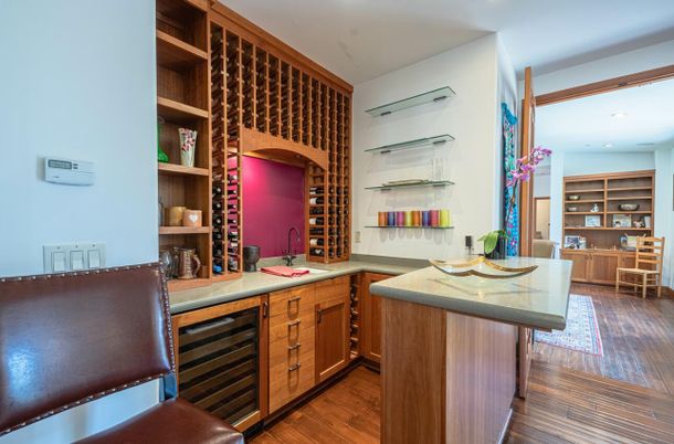 Interior, Recessed Lighting, Wine Storage, Wood Texture Flooring
