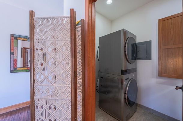 Interior, Recessed Lighting, Utility Closets, Washer, Wood Texture Flooring