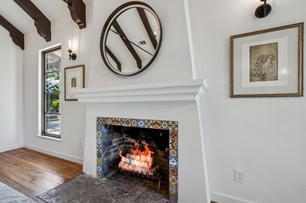 Fireplace, Interior, Wooden Beams, Wood Texture Flooring