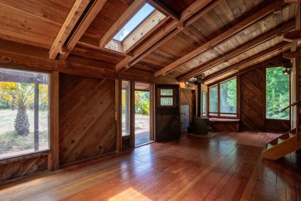 Empty room, Interior, Wooden Beams, Wooden Ceilings, Wood Texture Flooring, Wooden Walls