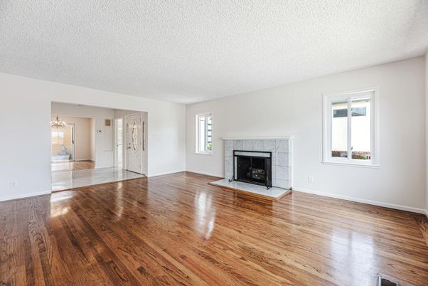 Empty room, Fireplace, Interior, Wood Texture Flooring