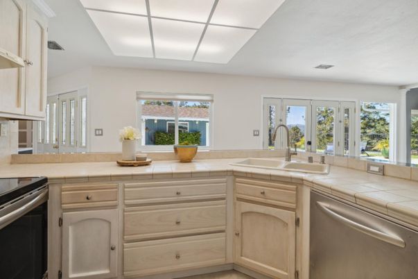 Interior, Kitchen, Stainless Steel Appliances, Tile Countertops