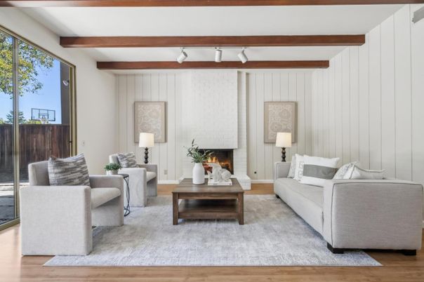 Fireplace, Interior, Living room, Wooden Beams, Wood Texture Flooring