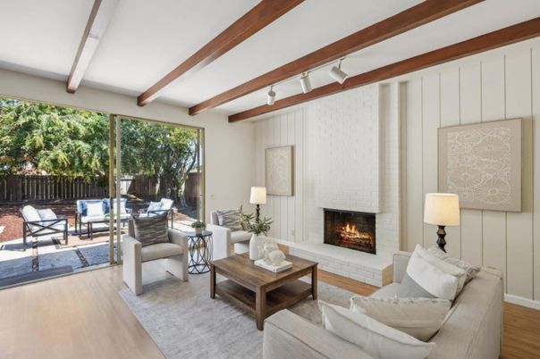 Fireplace, Interior, Living room, Wooden Beams, Wood Texture Flooring