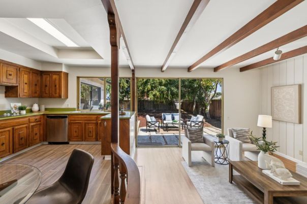 Interior, Kitchen, Living room, Wood Texture Flooring