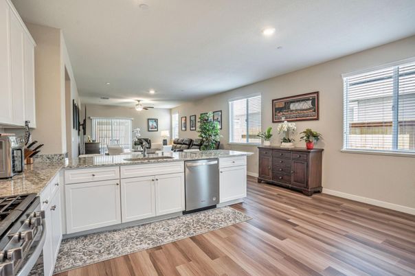 Interior, Kitchen, Recessed Lighting, Wood Texture Flooring