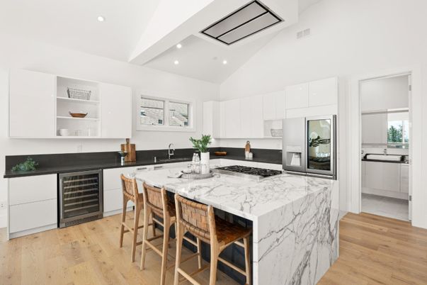 Interior, Kitchen, Recessed Lighting, Wood Texture Flooring