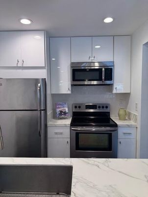 Interior, Kitchen, Recessed Lighting, Stainless Steel Appliances