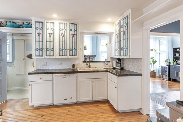 Interior, Kitchen, Recessed Lighting, Wood Texture Flooring