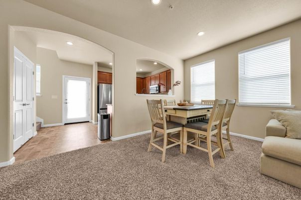 Dining room, Interior, Kitchen, Recessed Lighting