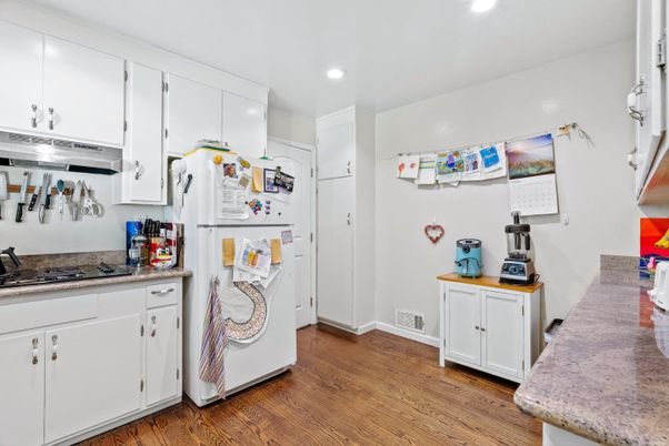 Interior, Kitchen, Recessed Lighting, Wood Texture Flooring