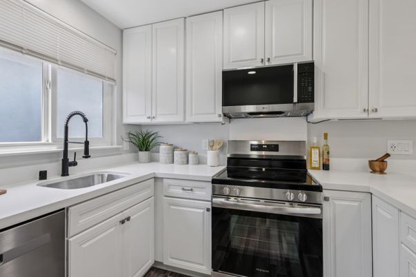 Interior, Kitchen, Stainless Steel Appliances, Wood Texture Flooring