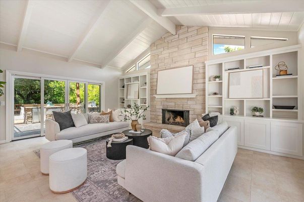Fireplace, Interior, Living room, Stone Walls