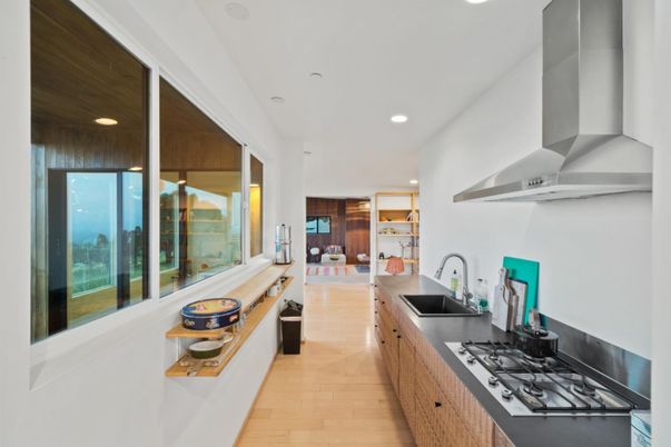 Interior, Kitchen, Recessed Lighting, Wood Texture Flooring