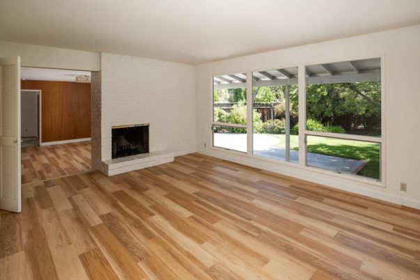 Empty room, Fireplace, Interior, Wood Texture Flooring