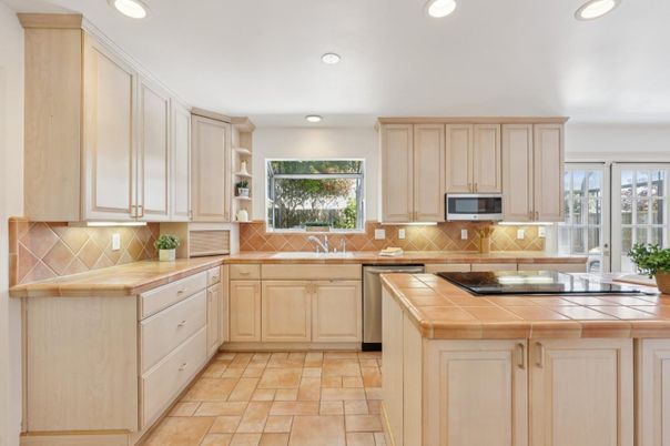 Interior, Kitchen, Recessed Lighting, Tile Countertops