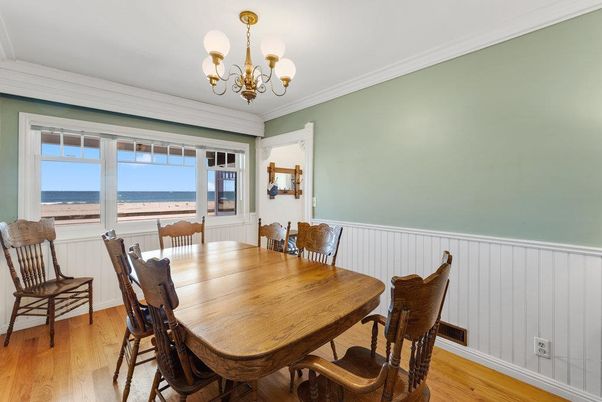 Chandelier, Dining room, Interior, Water, Wood Texture Flooring
