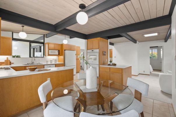 Dining room, Interior, Kitchen, Pendant Lights, Wooden Ceilings