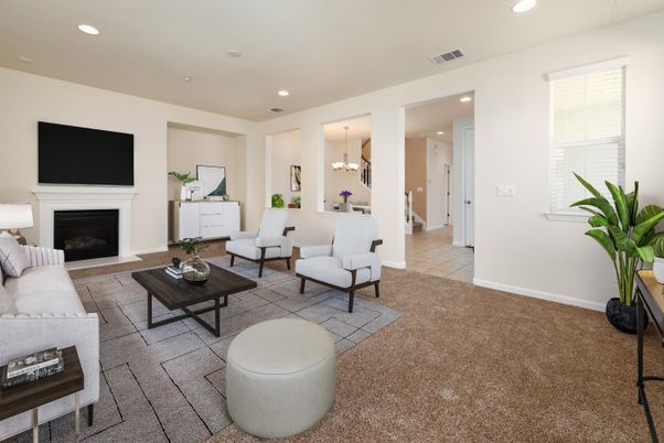 Fireplace, Interior, Living room, Pendant Lights, Recessed Lighting