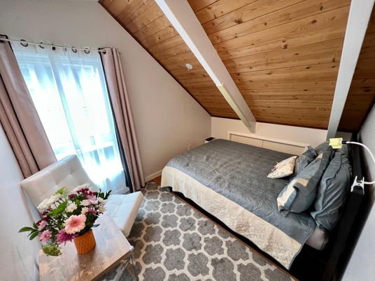 Bedroom, Interior, Wooden Ceilings