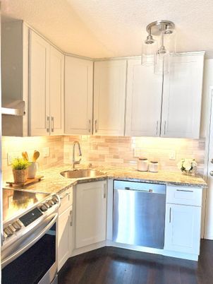 Interior, Kitchen, Stainless Steel Appliances, Wood Texture Flooring