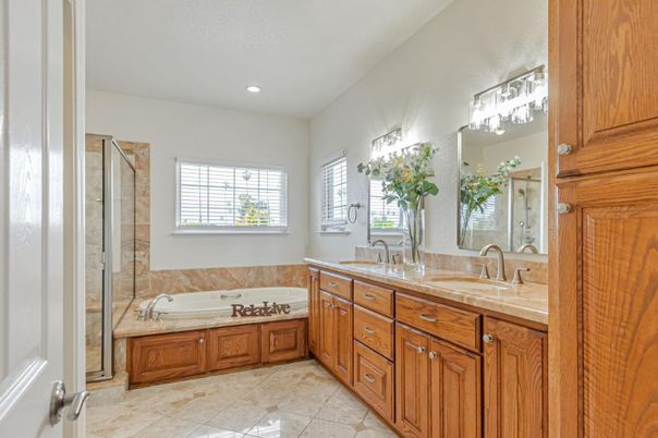 Bathroom, Dual Sink Vanities, Interior, Recessed Lighting, Tile Countertops