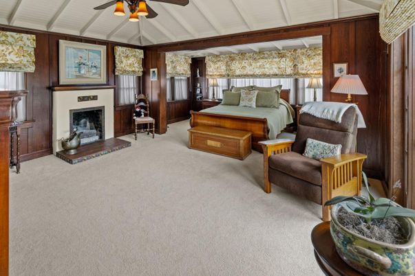 Bedroom, Fireplace, Interior, Wooden Walls