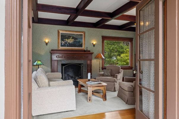 Fireplace, Interior, Living room, Wooden Beams, Wood Texture Flooring