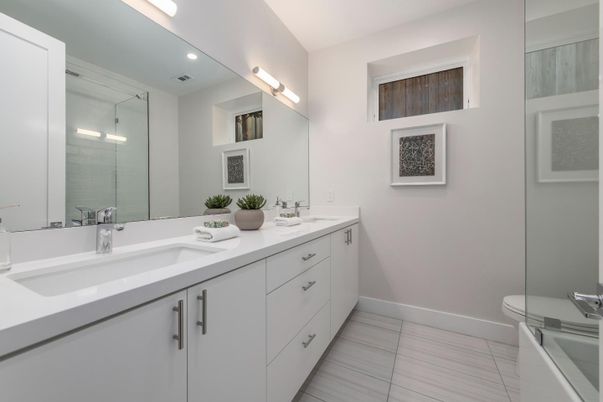 Bathroom, Dual Sink Vanities, Glass Shower, Interior