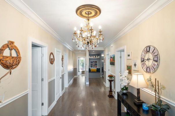 Chandelier, Interior, Recessed Lighting, Wood Texture Flooring