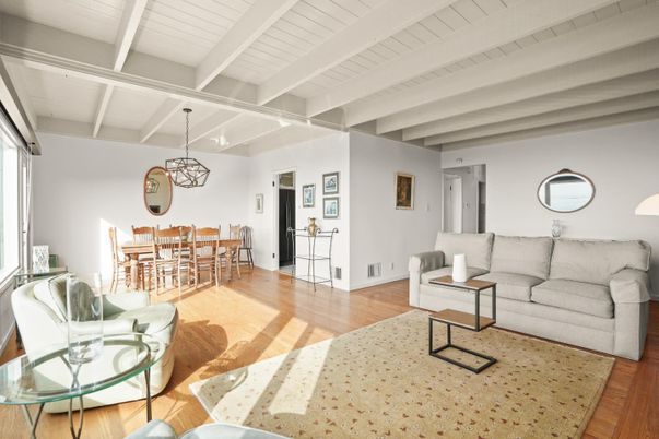 Dining room, Interior, Living room, Pendant Lights, Wood Texture Flooring