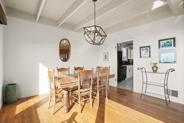 Chandelier, Dining room, Interior, Pendant Lights, Wood Texture Flooring