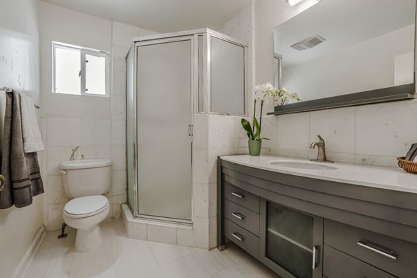 Bathroom, Glass Shower, Interior, Marble Walls