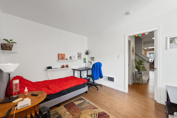 Bedroom, Home Office, Interior, Recessed Lighting, Wood Texture Flooring