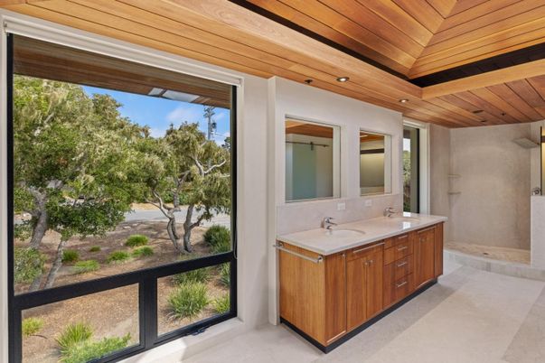 Bathroom, Interior, Recessed Lighting, Wooden Ceilings