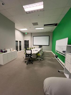 Home Office, Interior, Projection Screen, Recessed Lighting