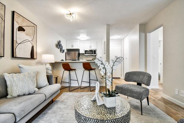 Interior, Kitchen, Living room, Stainless Steel Appliances, Wood Texture Flooring