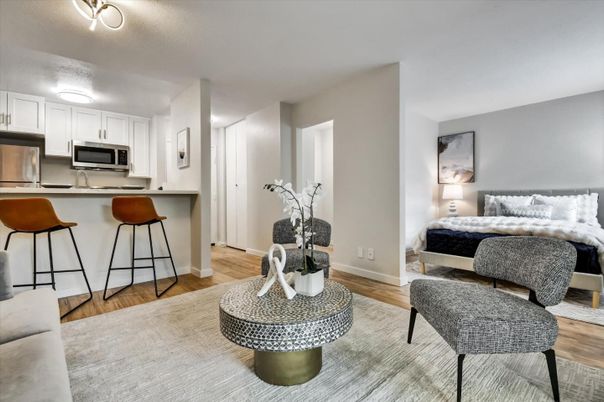 Bedroom, Interior, Kitchen, Stainless Steel Appliances, Wood Texture Flooring