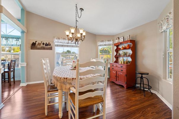 Chandelier, Dining room, Interior, Wood Texture Flooring