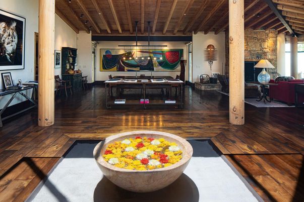 Dining room, Interior, Pendant Lights, Wooden Beams, Wooden Ceilings, Wood Texture Flooring