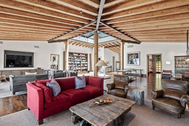 Interior, Living room, Pendant Lights, Wooden Beams, Wooden Ceilings, Wood Texture Flooring