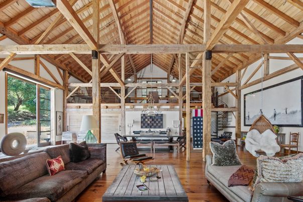 Interior, Living room, Pendant Lights, Wooden Beams, Wooden Ceilings, Wood Texture Flooring