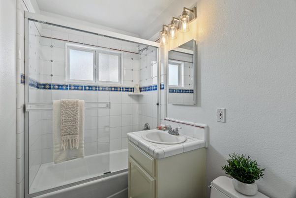 Bathroom, Glass Shower, Interior, Tile Countertops