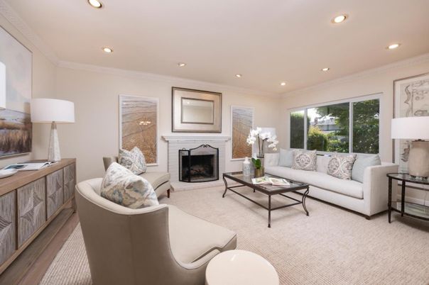 Fireplace, Interior, Living room, Recessed Lighting