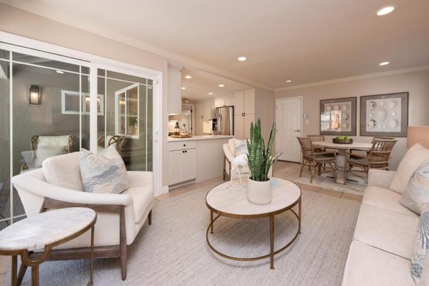 Dining room, Interior, Kitchen, Living room, Recessed Lighting, Stainless Steel Appliances