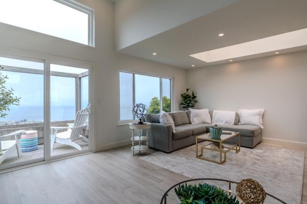 Interior, Living room, Recessed Lighting, Water, Wood Texture Flooring