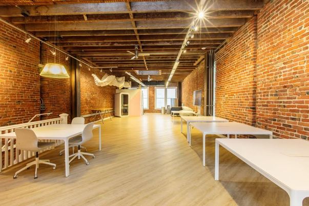 Home Office, Interior, Stone Walls, Wooden Beams, Wood Texture Flooring
