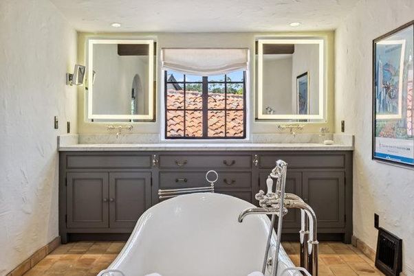 Bathroom, Dual Sink Vanities, Free Standing Baths, Interior, Recessed Lighting