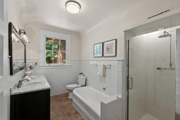 Bathroom, Dual Sink Vanities, Glass Shower, Interior